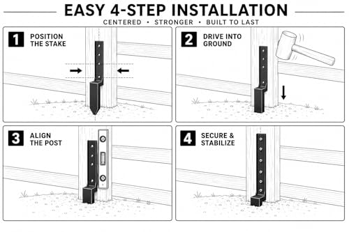 Fence Post Repair Kit Heavy Duty – Steel Fence Post Anchor - Image 6