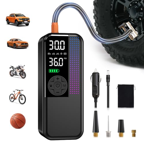 Tire Inflator Portable Air Compressor, Cordless Bike Pump - Image 2