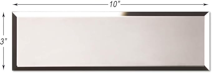 3" X 10" Gold Matte Peel & Stick Glass Mirror Subway Backsplash Kitchen Bathroom Beveled Edge Self Adhesive Tile (10 Pcs 2 Sq.ft)