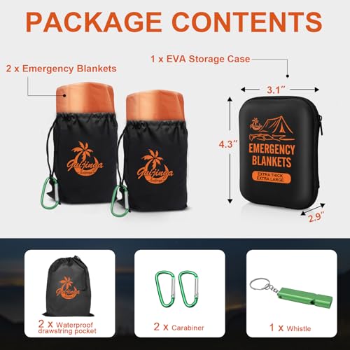 Emergency Blankets for Survival 2-Pack, Extra Thick - Image 7