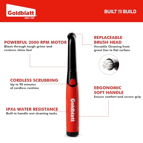Goldblatt 18-Piece Cordless Electric Spin Scrubber, Waterproof - Image 4