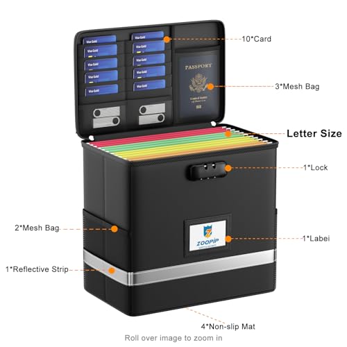 Fireproof File Box with Lock, Collapsible Document Organizer - Image 6
