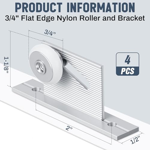 Yaocom 4 Pack 3/4" Glass Shower Door Roller Brackets, Flat - Image 3
