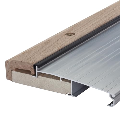 MD Building Adjustable Aluminum & Hardwood Threshold, Silver - Image 4