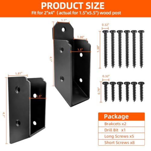 30° Deck Railing Stair Brackets Connectors,Heavy Duty Steel 1.2 - Image 3