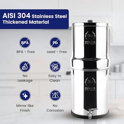 Phoenix Gravity 2.25G Stainless Steel Water Filter with 2 Carbon - Image 3