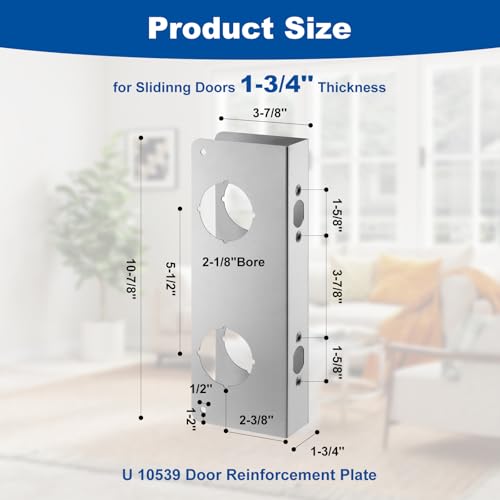 U 10539 Door Reinforcement Plate for 1-3/4" Thick Doors - Image 3