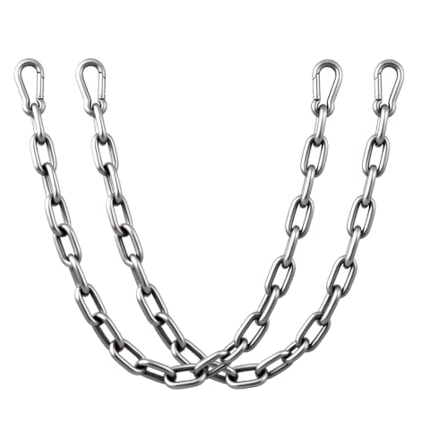 2 Pack Stainless Steel Gate Chain Lock, 5/32" x 28" Latch - Image 2