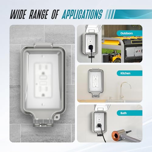15A GFCI Outdoor Electrical Outlet Box, Hilictokt IP66 | Hand Tools - Image 8