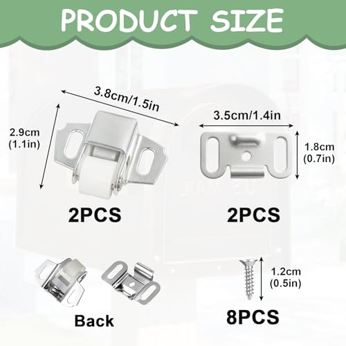 Mailbox Latch Replacement Kit, Cabinet Door Catch Roller - Image 3