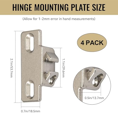 4 Pack Hinge Mounting Plate Replacement for Blum 1 3/8" - Image 3