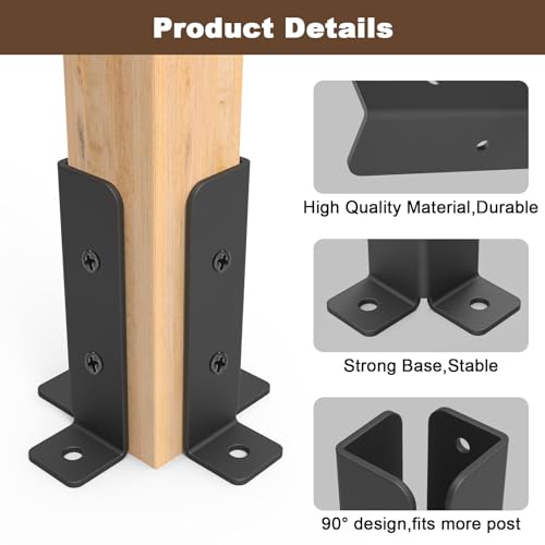 4 Pcs Adjustable Deck Post Anchor Base Bracket Fit 1.5x1.5,2x2 - Image 6