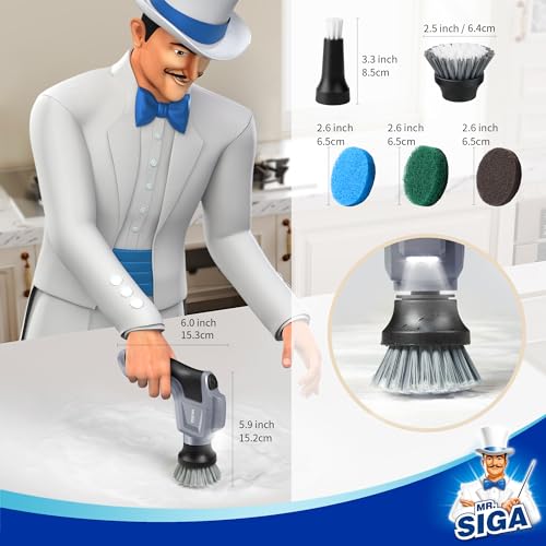 MR.SIGA Electric Spin Scrubber for Kitchen and Bathroom Cleaning - Image 3