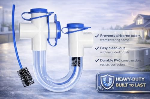 3/4 Clear PVC Condensate Trap P Trap With Cleaning Brush, PVC - Image 3