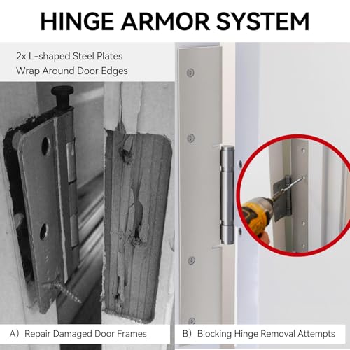 5 Pieces Door Frame Reinforcement Kit, Anti Kick Strike in Door - Image 6