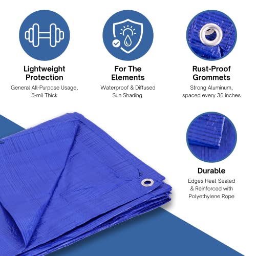 Kotap 20-ft x 30-ft General Purpose Blue Poly Tarp, Item - Image 5