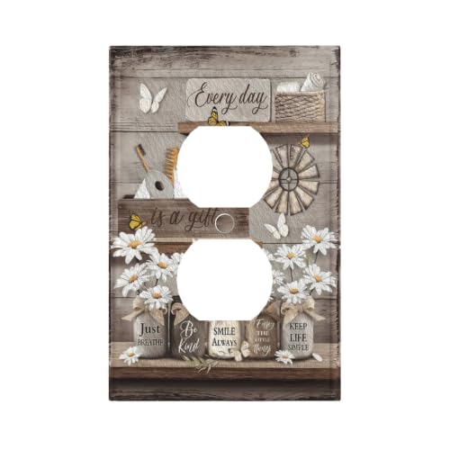 Farmhouse Flowers Daisy Outlet Covers Decorative Light | Home Repair - Image 2