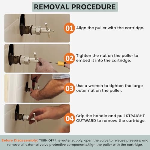 1222 Cartridge Kit for Moen Posi One Handle Temp Faucet, Bathtub - Image 6