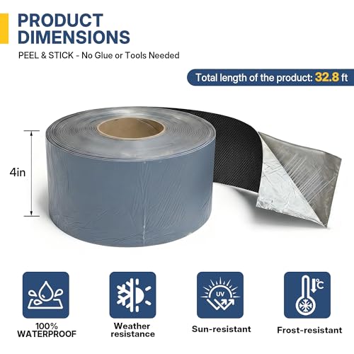 32.8ft X 4in EPDM Rubber Roofing Seam Tape, Self Adhesive - Image 3