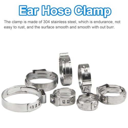 40Pcs 15.3mm-18.5mm (1/2") Single Ear Hose Clamps PEX Crimp Rings - Image 4