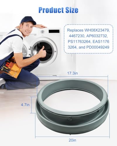 Washer Door Boot Seal Gasket Compatible with GE WH08X23479 - Image 3