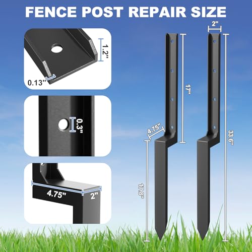 8 Pack Fence Post Repair Kit, Fence Post Repair Stakes | Home Repair - Image 3