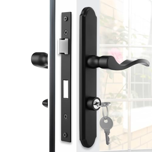 Flat Slot Storm Door Handle Complete Set, Mortise Keyed Lever - Image 2