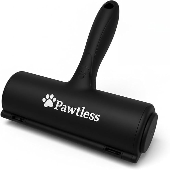Pet Hair Remover Black - Reuseable Dog & Cat Hair Remover for Furniture, Clothes, Carpet, Car interiors- Eco-Friendly Lint Roller with Self-Cleaning Chamber- No Adhesive, No Refills Needed