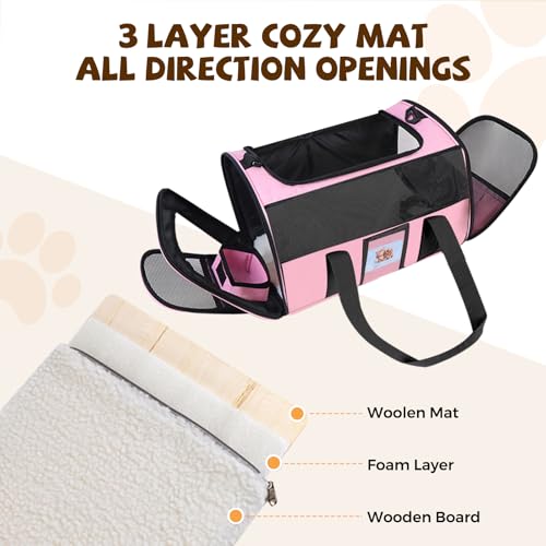 Soft Cat Carrier (Up to 16 Lbs),Small Dog Bag Soft-Sided - Image 3
