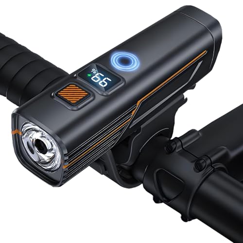 High Lumens Super Bright Bike Lights for Night Riding,Precision Battery Display&Smart Auto Light Sensor,5Modes,USB Rechargeable Bike Headlight,Bicycle Lights for Road,Mountain,Cycl