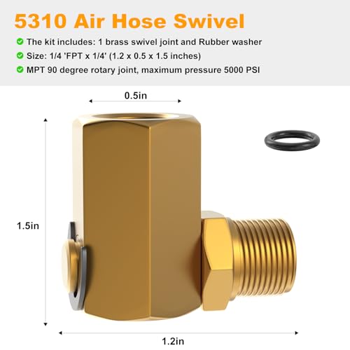 50310 Swivel Joint Connector For Air Hose Reel 1/4'' FPT * 1/4'' - Image 3