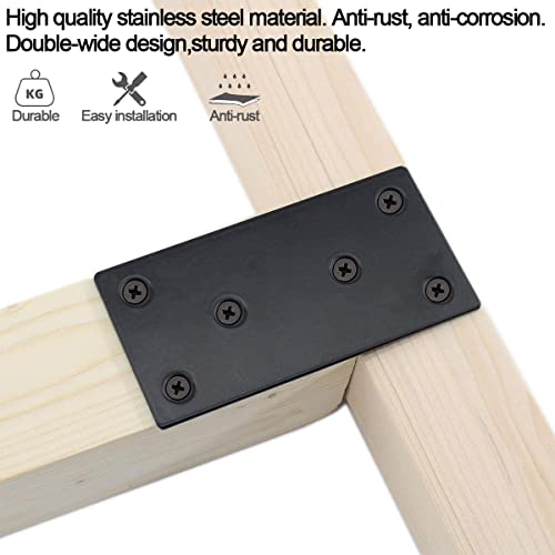 20Pack 4x2 Inch Black Flat Mending Plates Flat Bracket | Home Repair - Image 5
