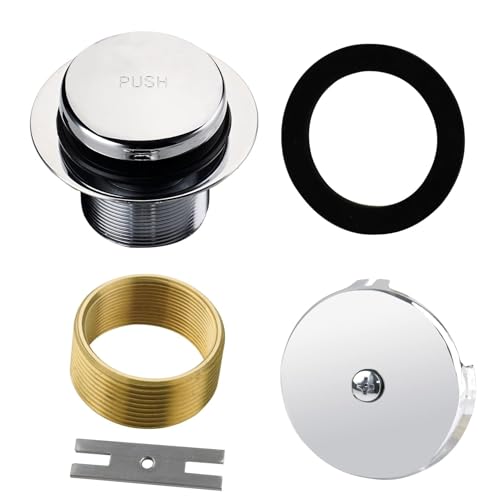 Chrome Tip Toe Tub Drain Kit, 1-Hole Overflow Faceplate - Image 2