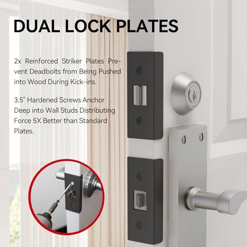 5 Pieces Door Frame Reinforcement Kit, Anti Kick Strike in Door - Image 5
