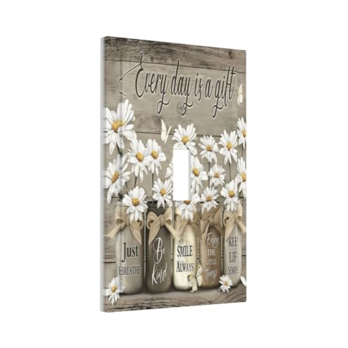 Rustic Daisy Flowers Butterfly Floral Light Switch Cover Plate - Image 4