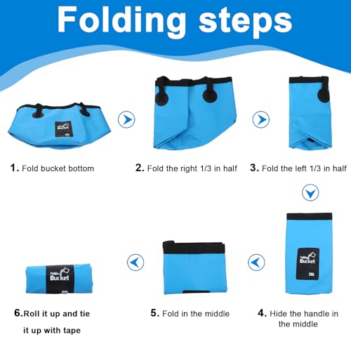 3 PCS 5 Gallon Collapsible Water Bucket, 20L Foldable PVC - Image 8