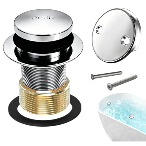 Chrome Bathtub Drain Tip-Toe Tub Trim Set with Two-Hole - Image 2