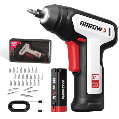 Arrow 4V Cordless Electric Screwdriver Kit, 28 Bits - Image 2
