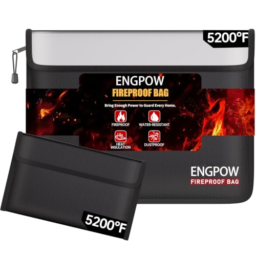 ENGPOW Fireproof Document Bag (13.5"x10.2") with Bonus Pouch - Image 2