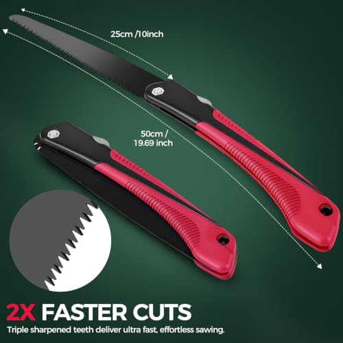 Folding Saw, 10inch Hand Saw for Wood Cutting and Pruning Saw - Image 3