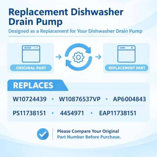 W10876537 Dishwasher Drain Pump Motor Replacement | Kitchen Essentials - Image 7
