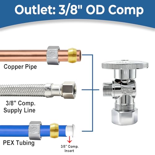 TTFLEX Angle Stop Valve 1/2" Nom x 3/8" Comp, Shut Off Valve - Image 6