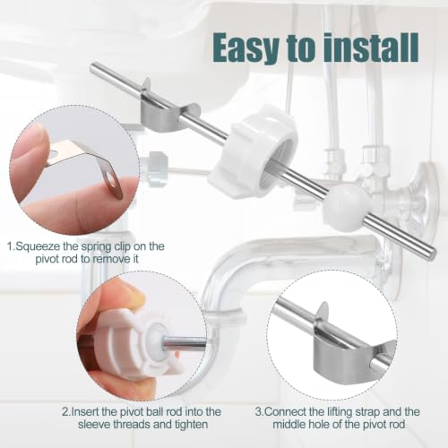 PEUTIER 4 Sink Ball/Pivot Rod Parts Bathroom Sink Drain - Image 8