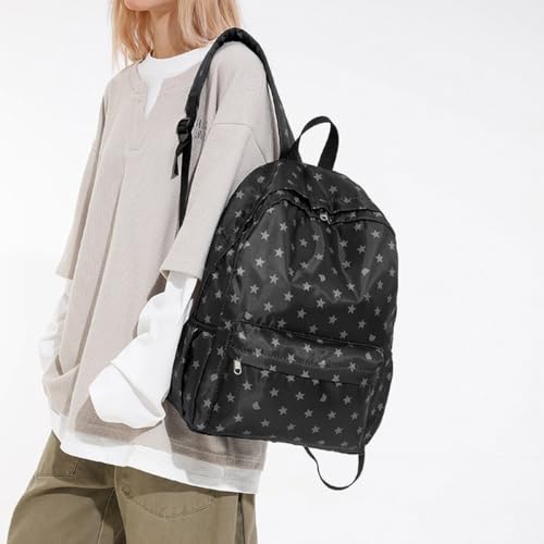 Travel Backpack for Women, Black Daypack with Star Pattern,25L - Image 7