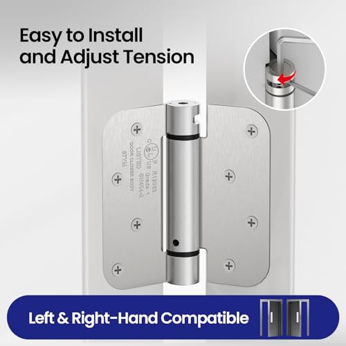 3 Pack Self Closing Door Hinges, 4 Inch Spring Loaded Door Hinges - Image 5