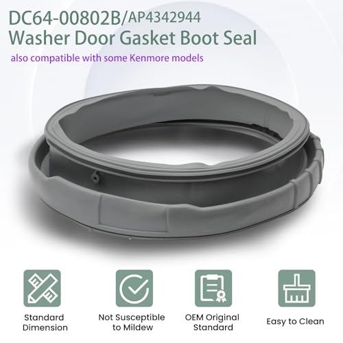 DC64-00802B Washer Door Boot Seal Gasket for Samsung Front - Image 3
