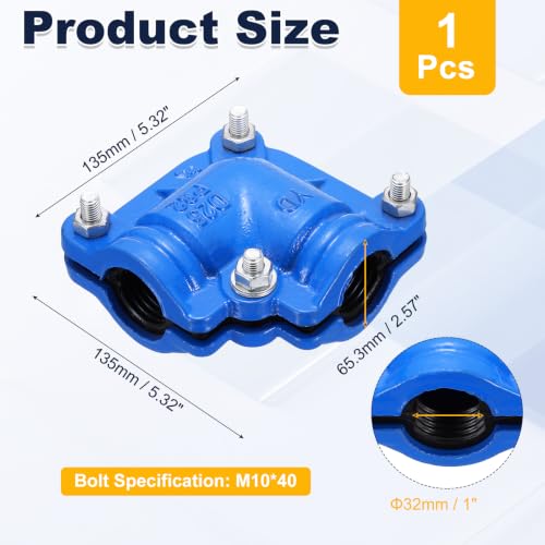 Pipe Repair Clamp for 90 Degree Elbow, 2.6" OD with Rubber Liner - Image 3