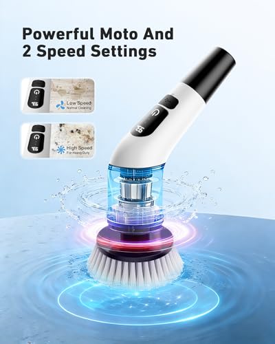 Electric Spin Scrubber, Shower Scrubber with Long Handle - Image 6