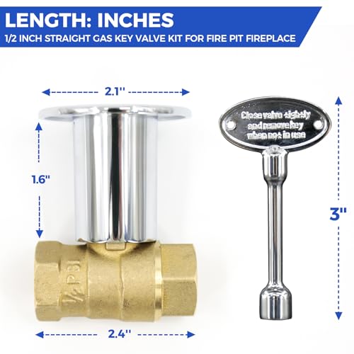 Himaweek 1/2 Inch Straight Gas Key Valve Kit for Fire Pit - Image 3