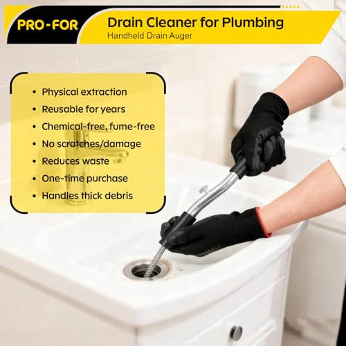 25 Ft Handheld Drain Auger, 3/8 In Manual Plumbing Snake - Image 3